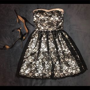 Black & White Lace Cocktail Dress